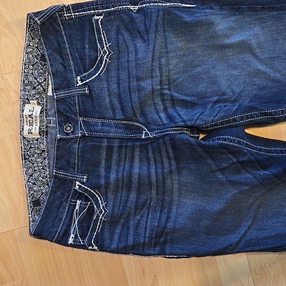 Ariat R.E.A.L. Mid Rise Stretch Entwined Boot Cut Jeans 34R - Picture 11 of 16